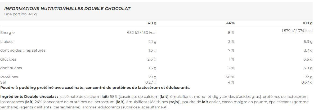 Sobremesas | PUDDING DE PROTEÍNAS - CREME DESSERT (400g) | Duplo Chocolate 2/3