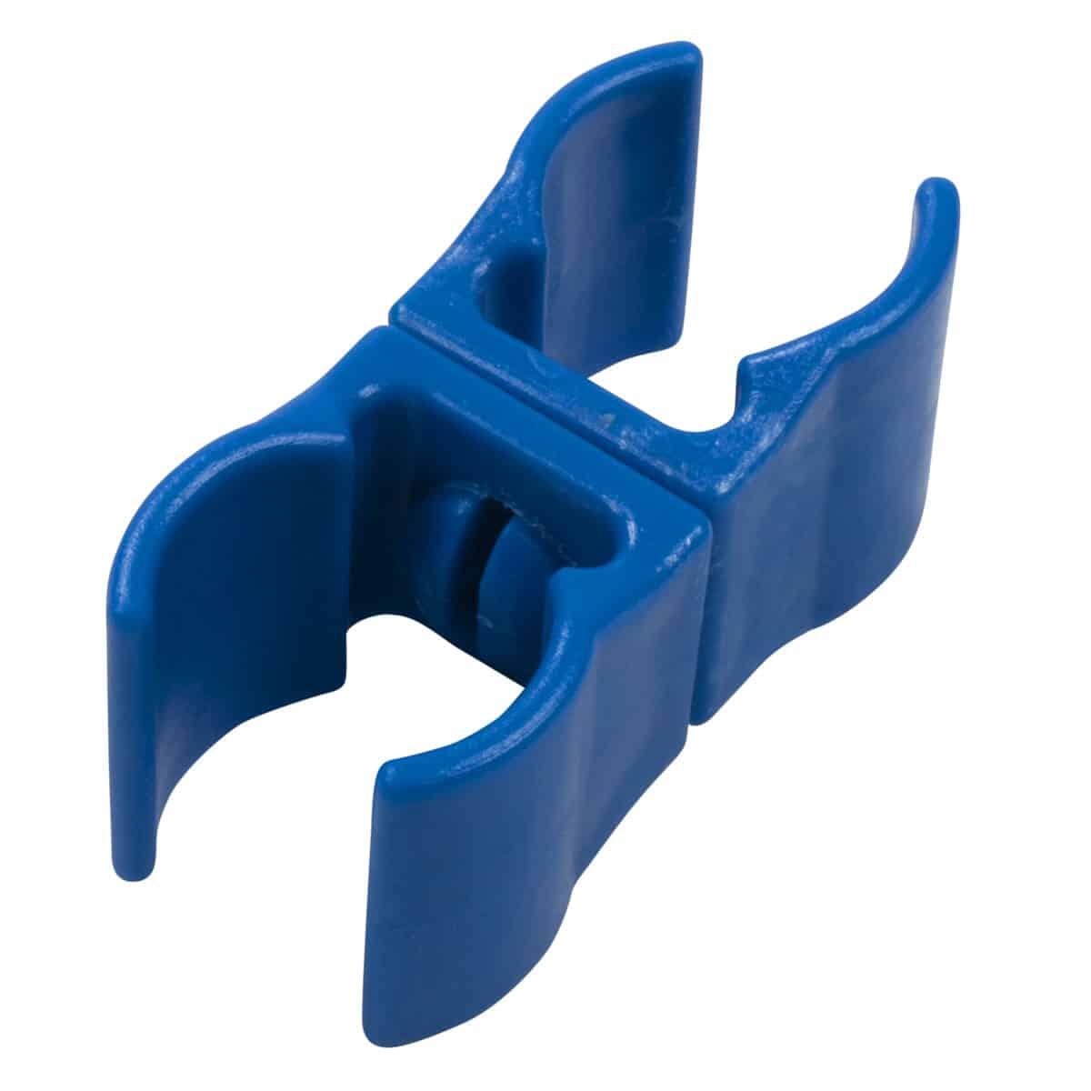 Befestigungsclip für Hütchen Ø 25 mm Blau - robustes Kunststoff 8x3x3 cm 3/4