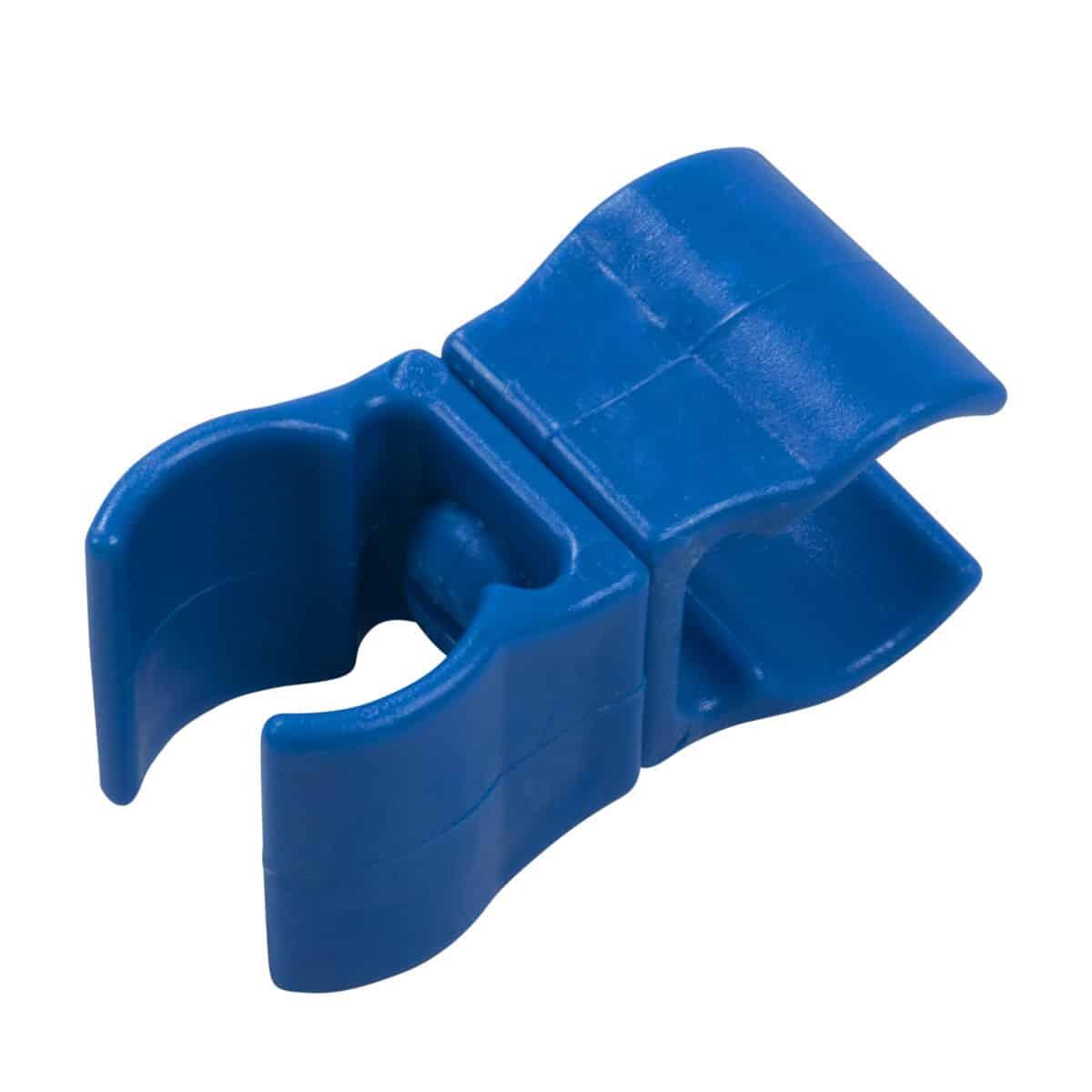 Befestigungsclip für Hütchen Ø 25 mm Blau - robustes Kunststoff 8x3x3 cm 2/4