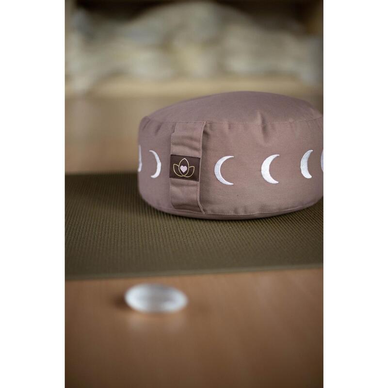 Lotus Meditatiekussen eco moon taupe rond