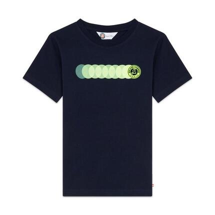 T-shirt Balle Jaune Garçon Roland Garros - Marine