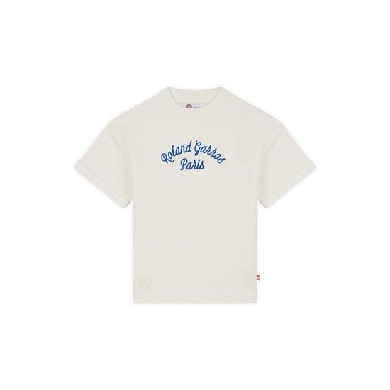 Sweat manches courtes Stripes Fille - Ecru