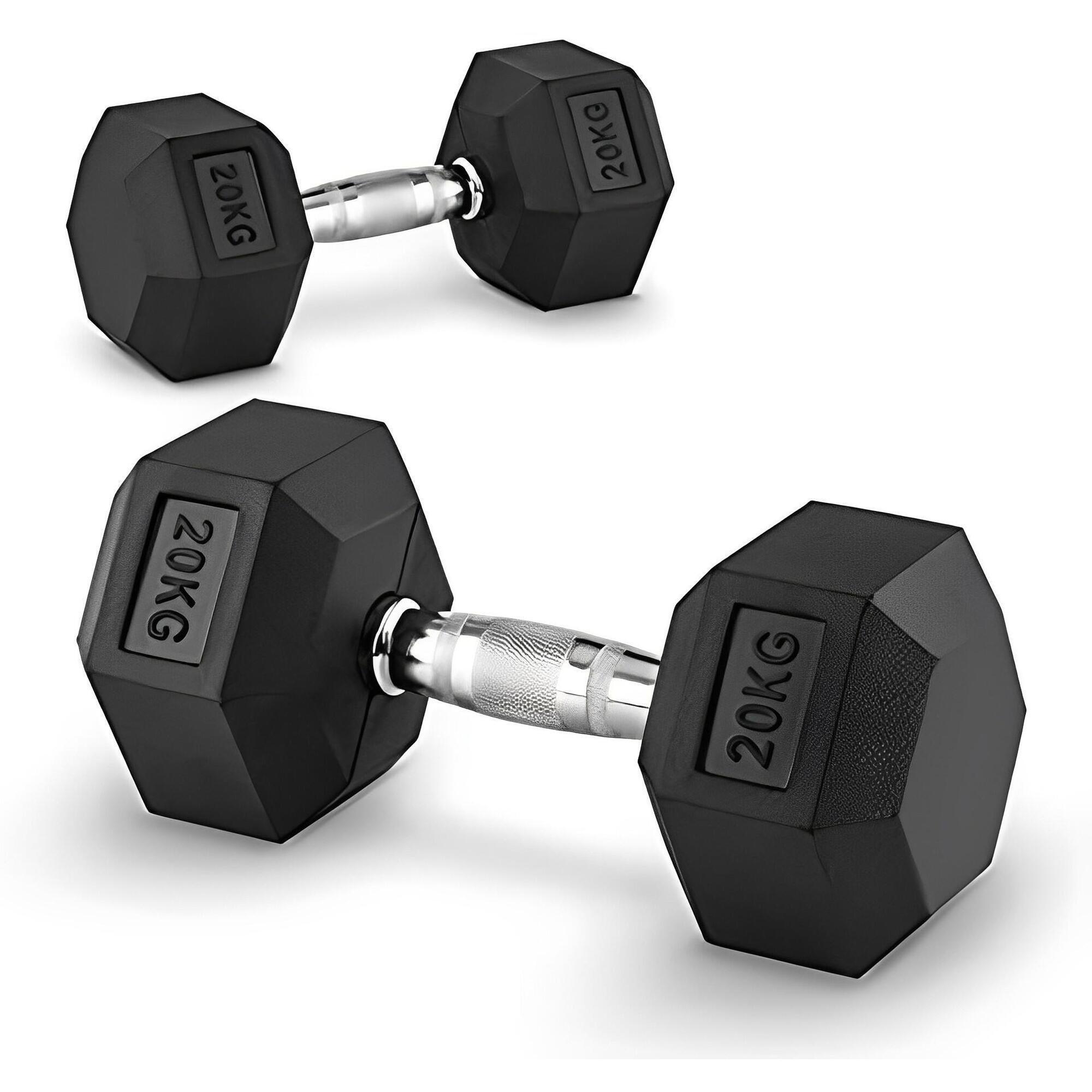 OZIO FITNESS Mancuernas Hexagonales 20 kg (par) Fitness Musculación