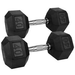 Mancuernas Hexagonales 40 kg (par) Fitness Musculación