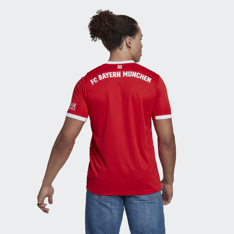 Férfi Rövid ujjú Futball Ing Adidas FC Bayern 22/23 Home Piros