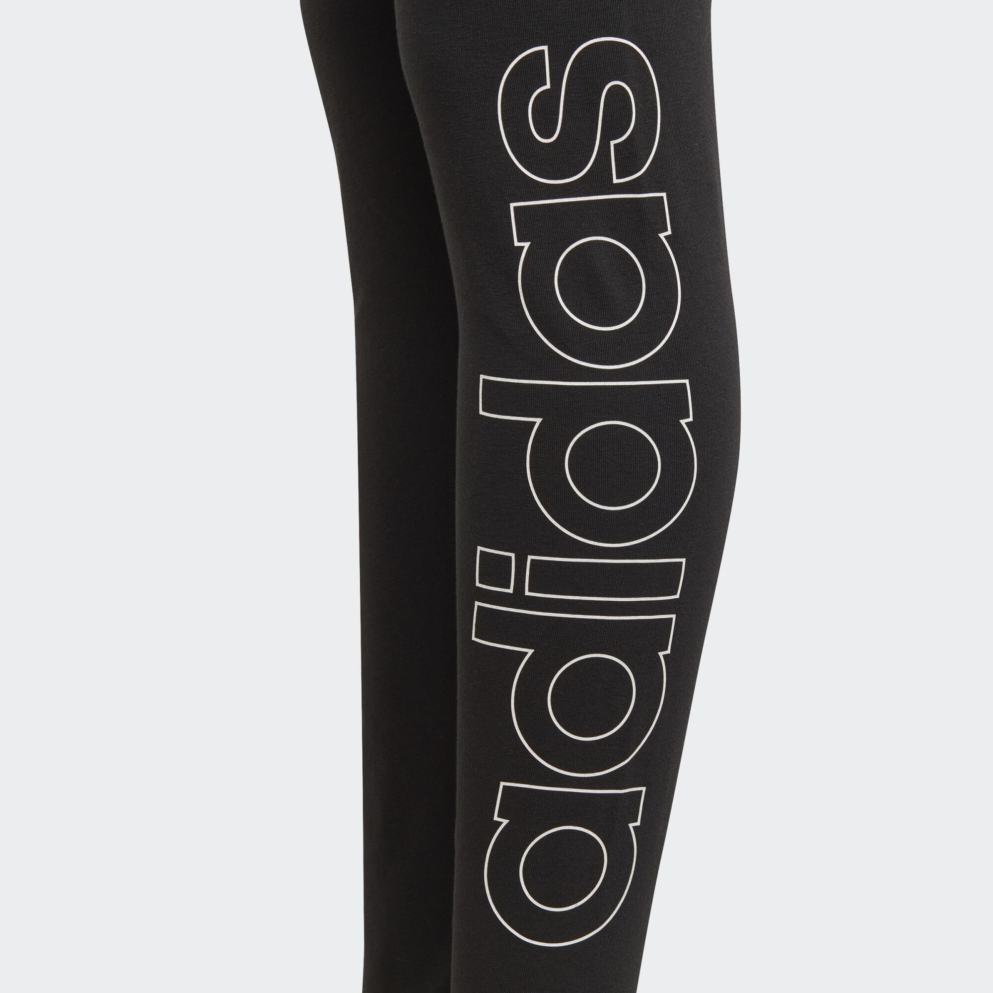 Legginsy dla dzieci adidas Essentials Logo czarne GN4044 3/4