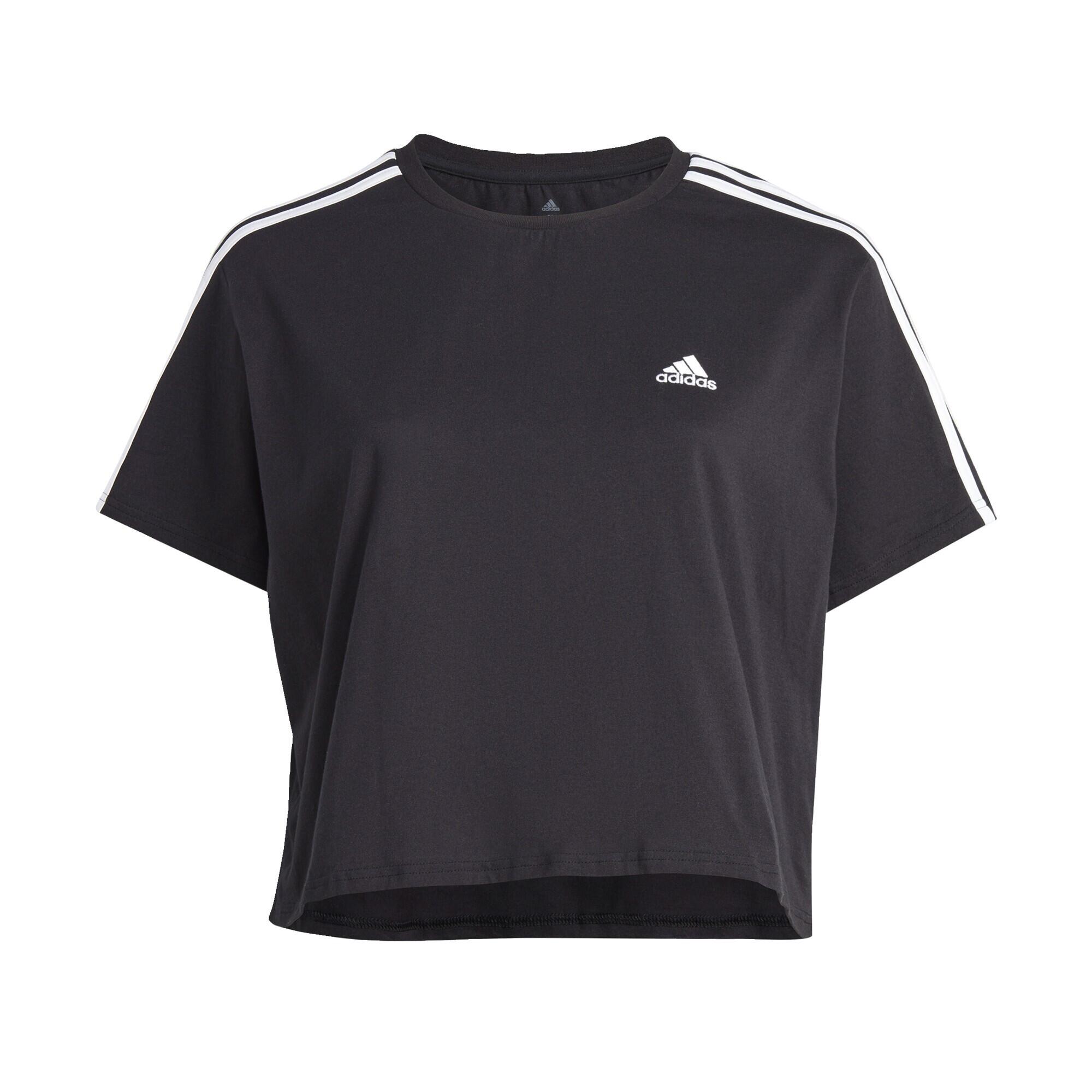 Essentials 3-Stripes jersey crop top (Large sizes)