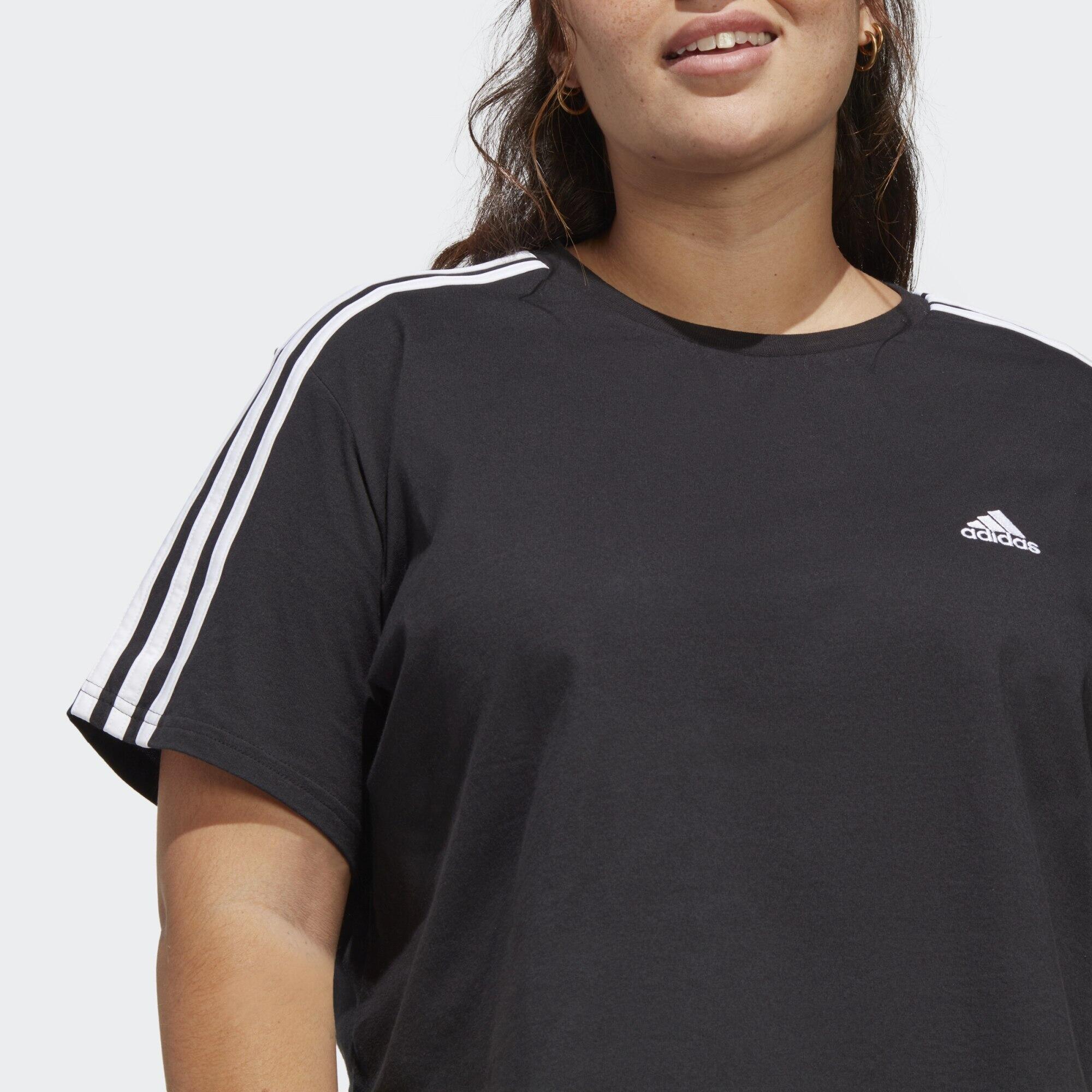 Essentials 3-Stripes jersey crop top (Large sizes)