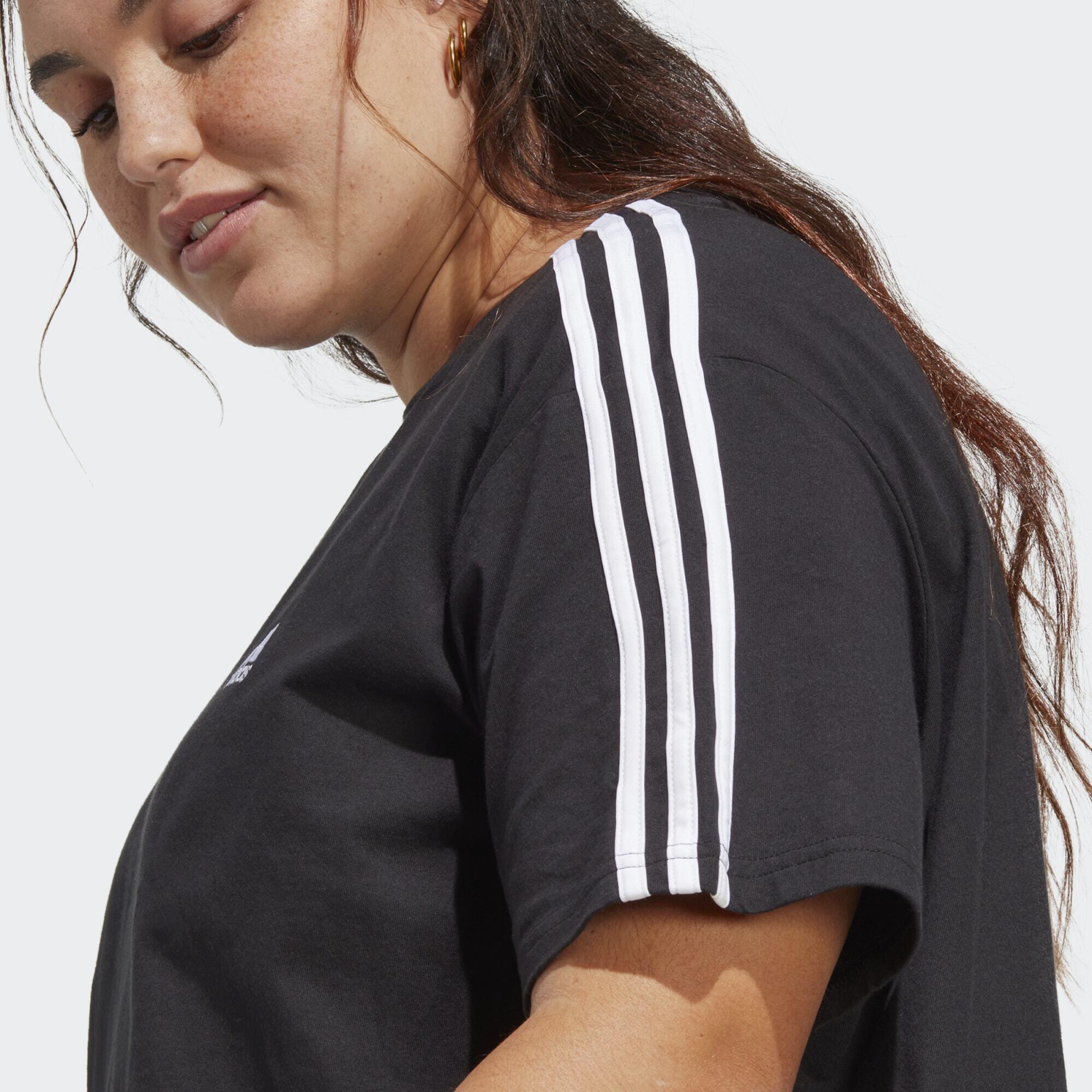 Essentials 3-Stripes jersey crop top (Large sizes)