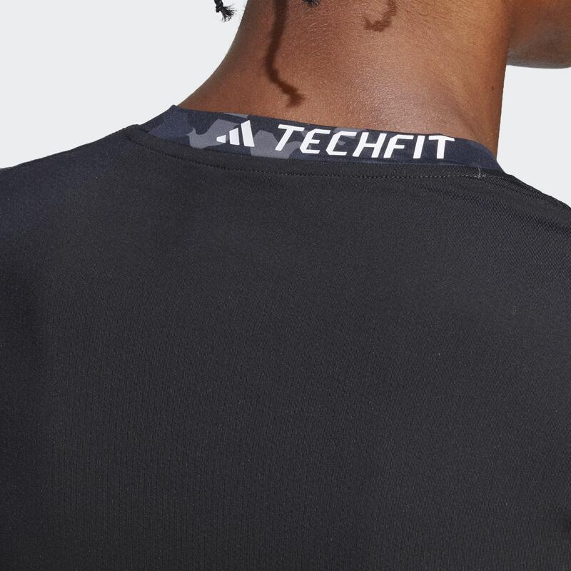 T-shirt d'entraînement à manches longues imprimé intégral Techfit