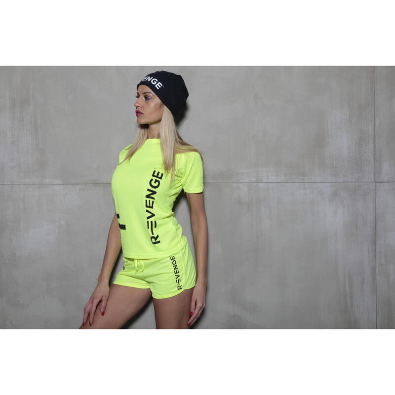 Női fitness rövidnadrág futás tornaterem sárga