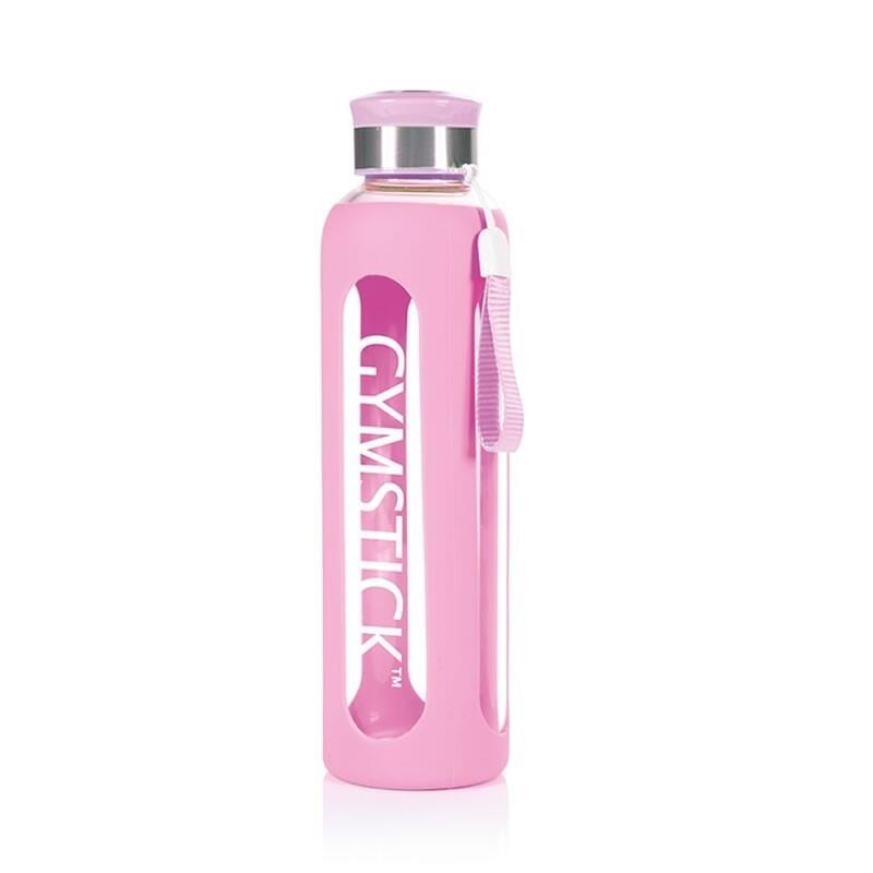 Glazen Waterfles Drinkfles Roze 600 ml