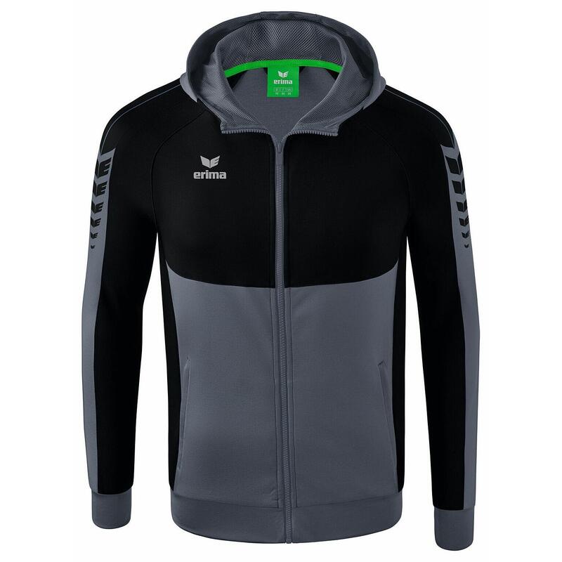 Jachetă antrenament Erima Six Wings cu glugă junior, multicolor