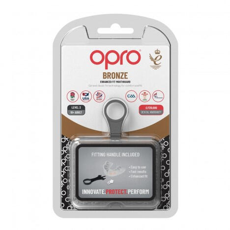 White Opro Junior Bronze Self-Fit Mouth Guard 2/5