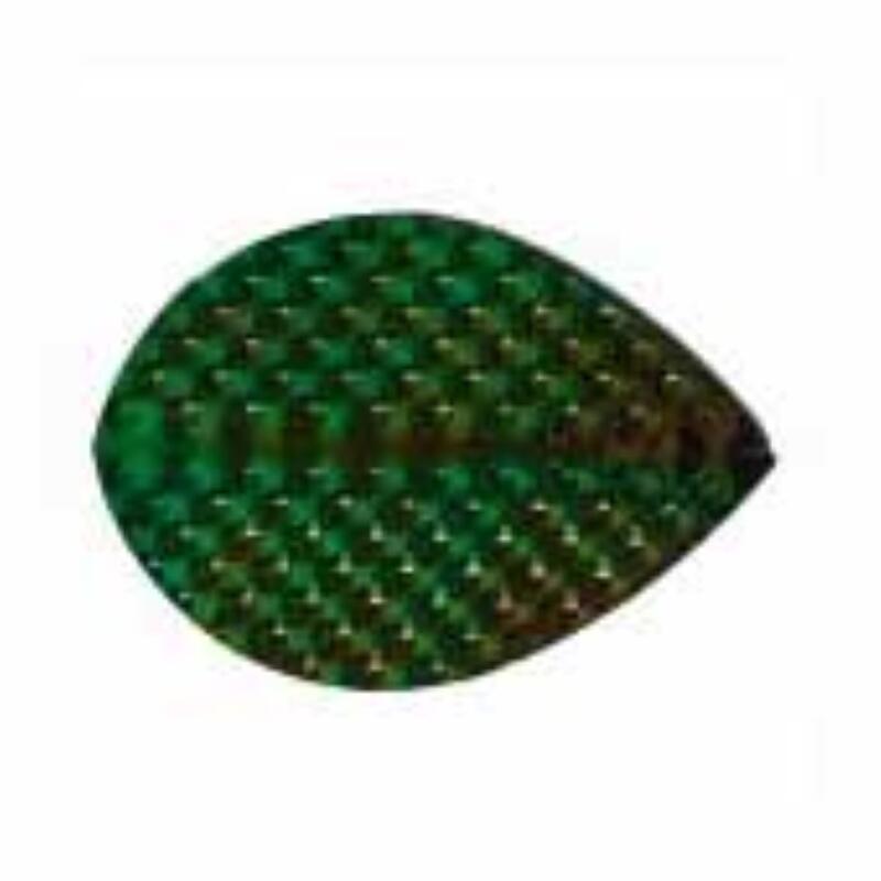 Plumas Iridescent Embossed Oval Verde