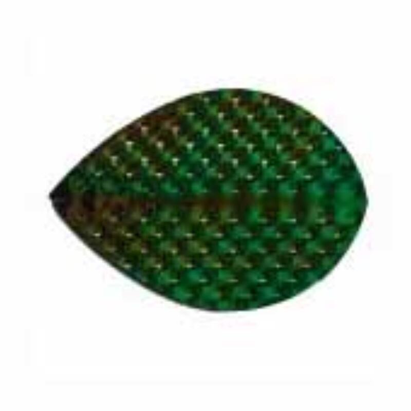 Plumas Iridescent Embossed Oval Verde