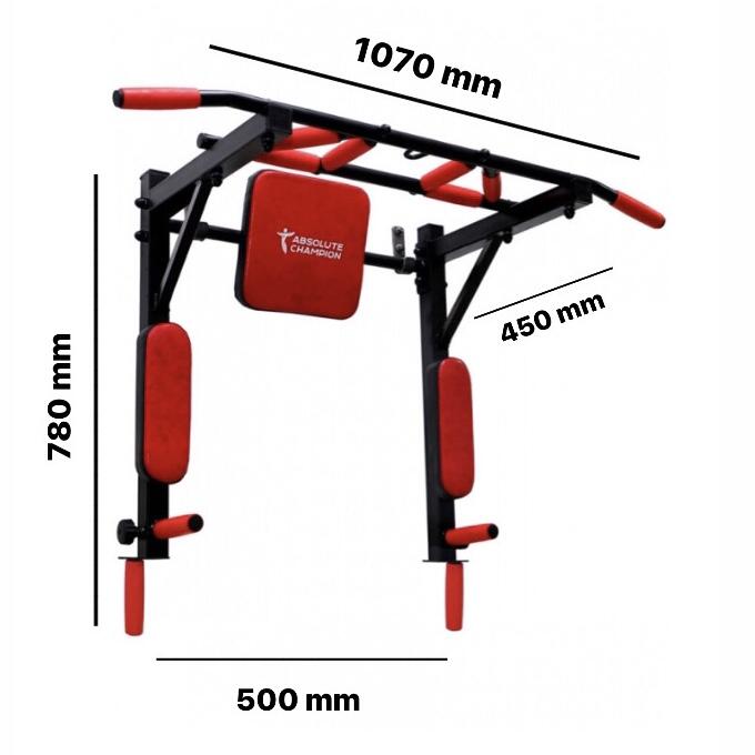 Multifunktional Klimmzugstange 3 in 1 "Power Multigrip" Schwarz Dip Station