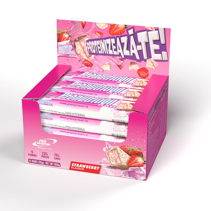 Batoane proteice Pronutrition bar căpșuni 12x55g