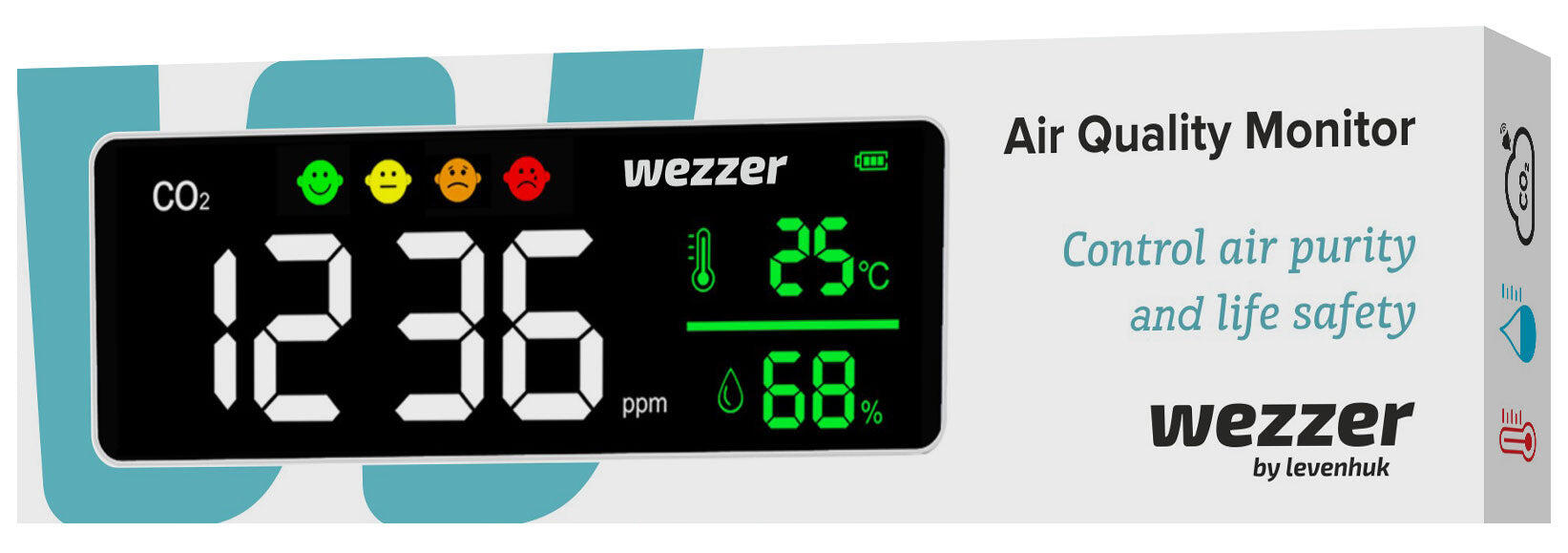 Monitor de Qualidade de Ar Wezzer Air MC50 Levenhuk 4/5
