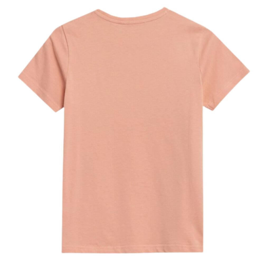 T-shirt de Ginástica 100% Algodão com Gola Redonda Criança 4F. Rosa Coral 2/2