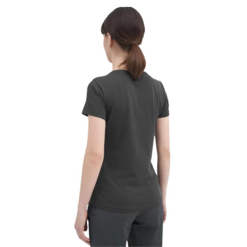 Camiseta de gimnasia de cuello redondo 100% algodón para mujer 4F. Gris