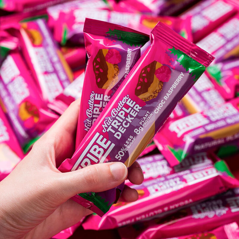 Plant Protein Bars - Choc Raspberry Triple Decker - V, GF, DF (12 x 40g)