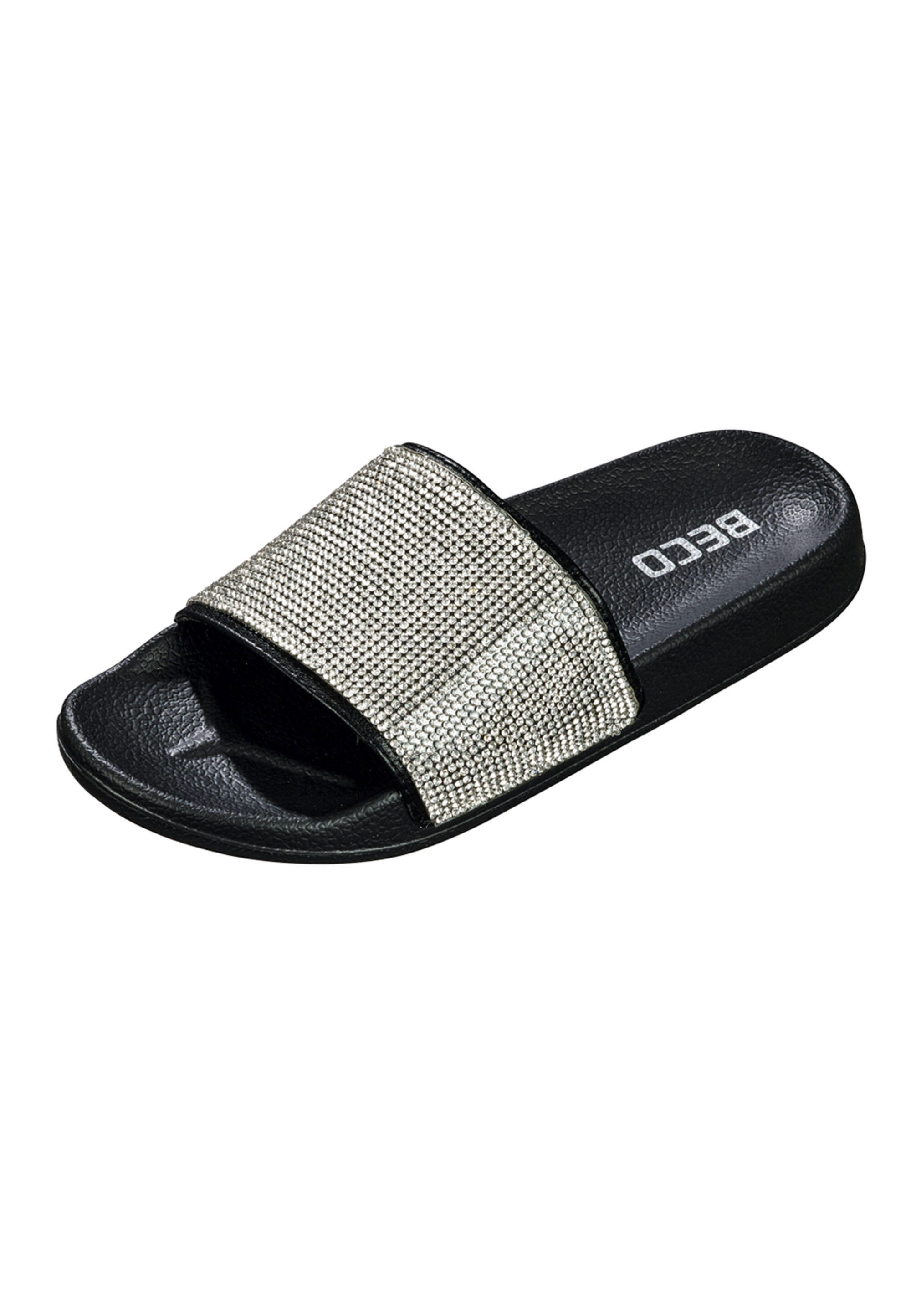 Beco Women's Slides With Rhinestones | Black 2/5