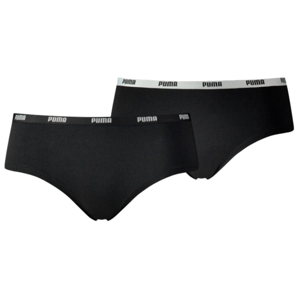 Womens/Ladies Hipster Briefs (Pack of 2) (Black)
