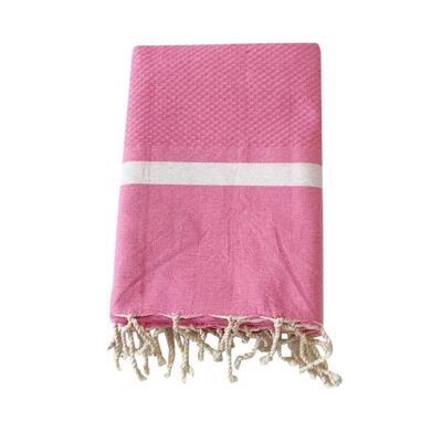 Traditionele wafelstructuur hammamhanddoek roze 200x200 - melissa roze xl