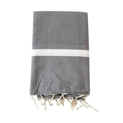 Traditionele wafelstructuur hammamhanddoek grijs 200x200 - melissa grijs xl