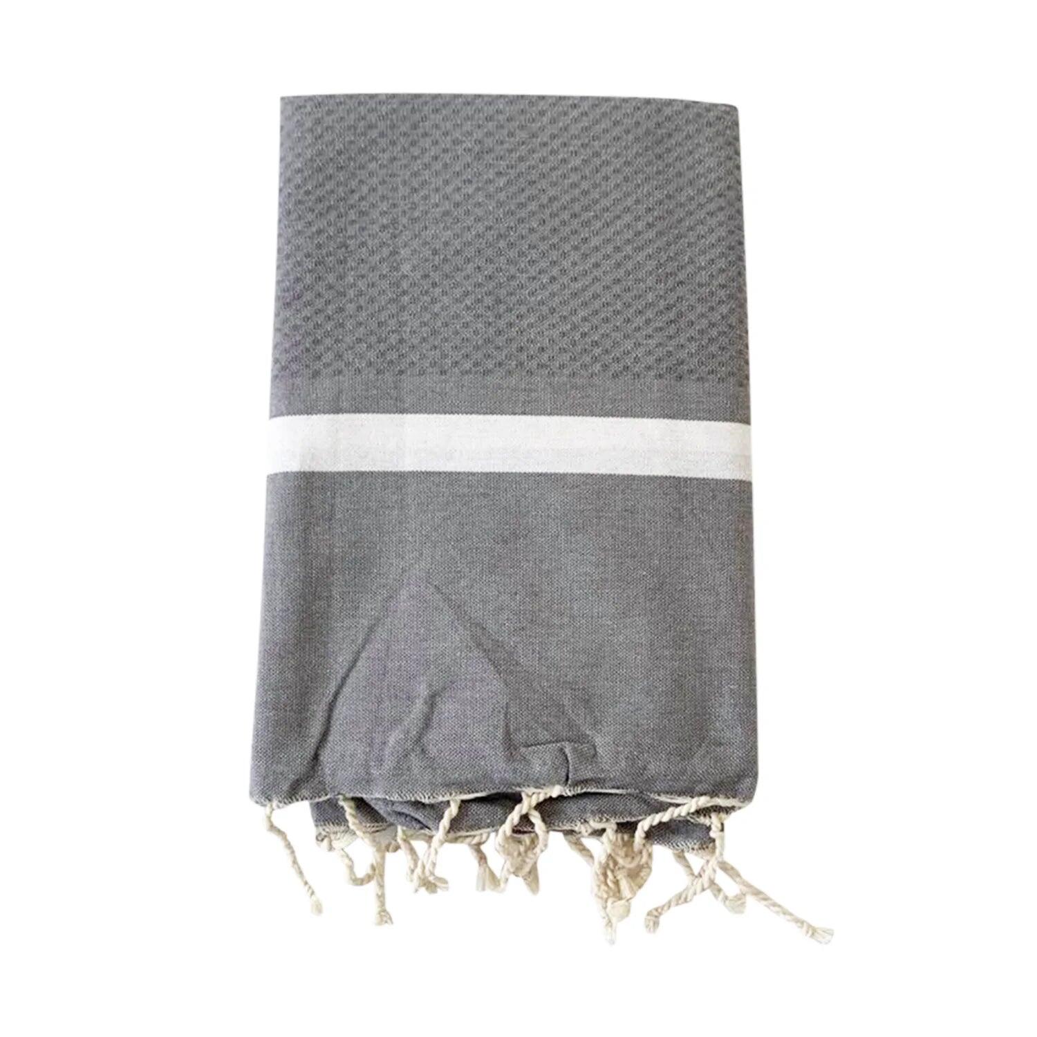 Le Comptoir De La Plage - Fouta Nid D'Abeille Traditionnelle Gris 200x200 190g/m² - Melissa Grey Xl - Serviette - Gris - 48 Xl - Decathlon