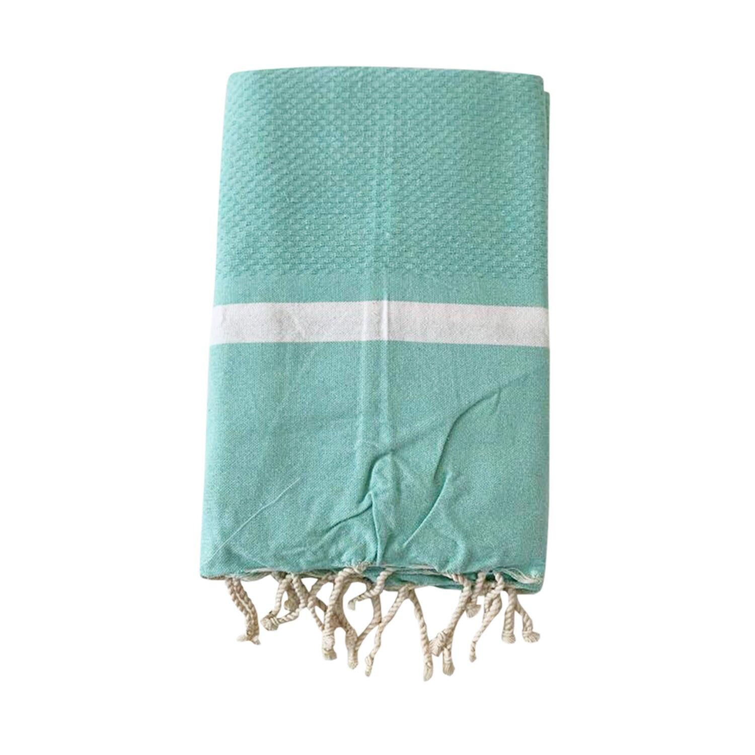 LE COMPTOIR DE LA PLAGE Traditionele wafelstructuur hammamhanddoek Blauw 200x200 - Melissa Aruba XL