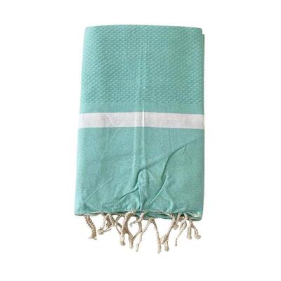 Traditionele wafelstructuur hammamhanddoek blauw 200x200 - melissa aruba xl