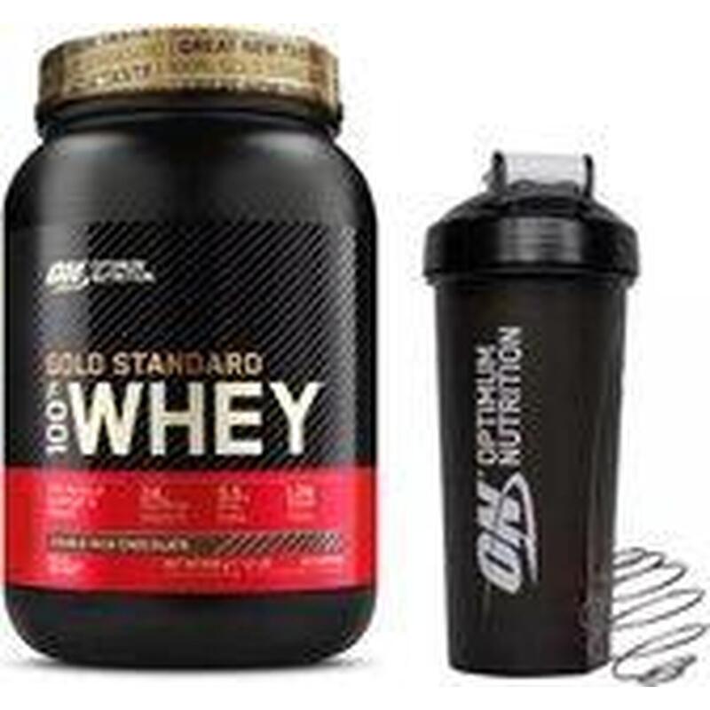 Gold Standard Whey Protein Bundel - Double Rich Chocolade Shake + Shakebeker