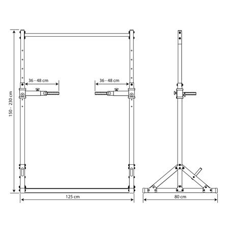 Barra fixa com dip station até 140 Kg