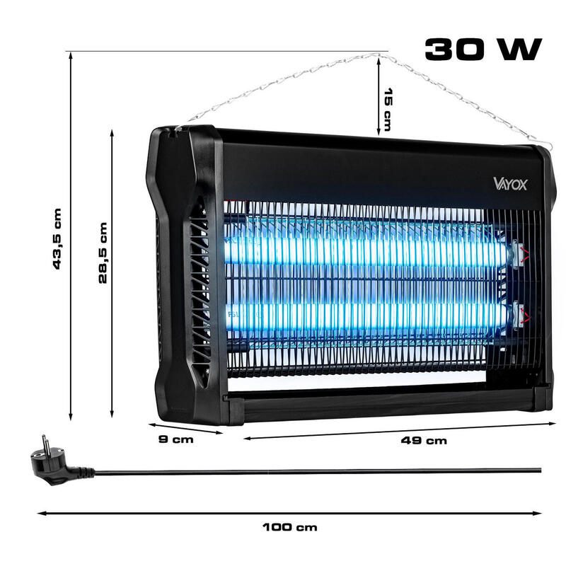 VAYOX IKL-30W insecticidelamp voor muggen en vliegen 320m2