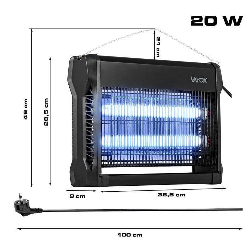 VAYOX IKL-20W insecticidelamp voor muggen en vliegen 260m2
