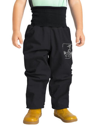 Softshell-Hose mit Fleece für Kleinkinder Basic, Schwarz