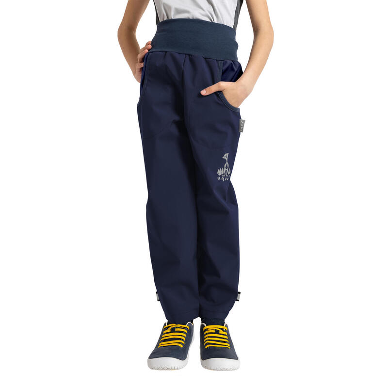 Dětské softshellové kalhoty s fleecem Basic, Tm. Modročerná