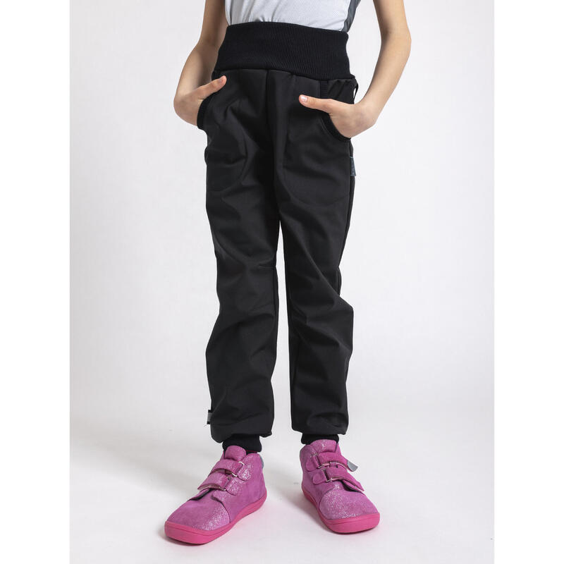 Dětské softshellové kalhoty s fleecem Street, Černá