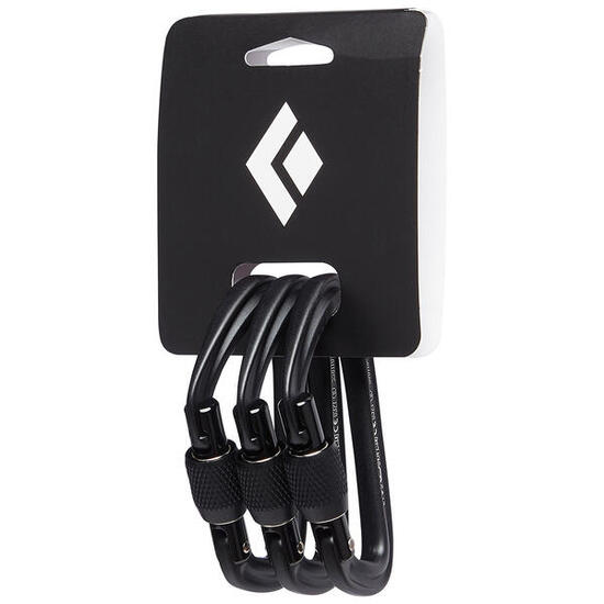 Mousqueton Black Diamond HotForge Screwgate pack de 3 noir forgé à chaud keylock
