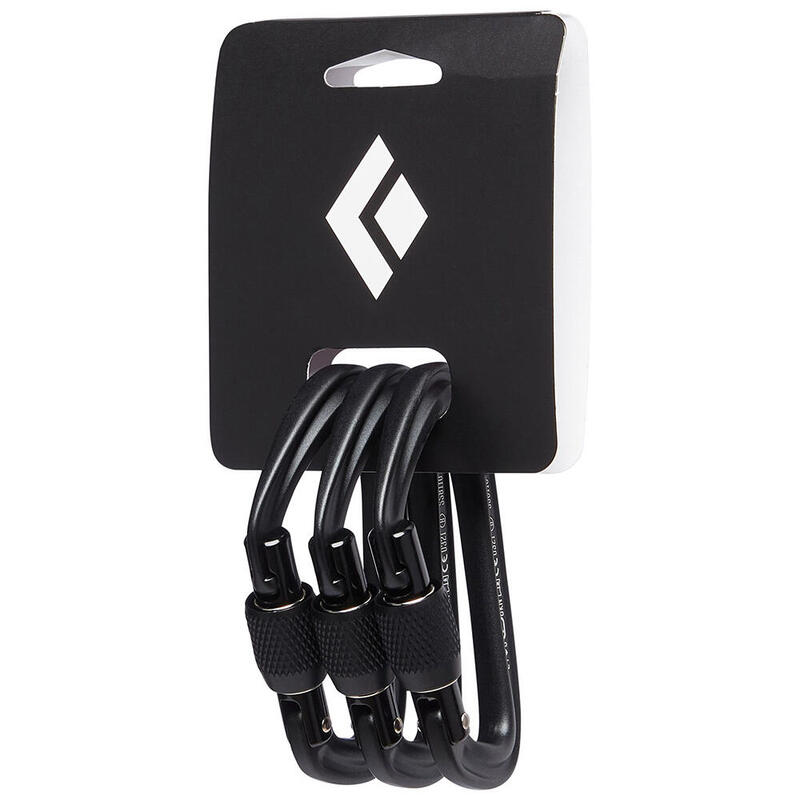 Karabinki wspinaczkowe zakręcane zestaw 3 szt. Black Diamond HOTFORGE SCREWGATE