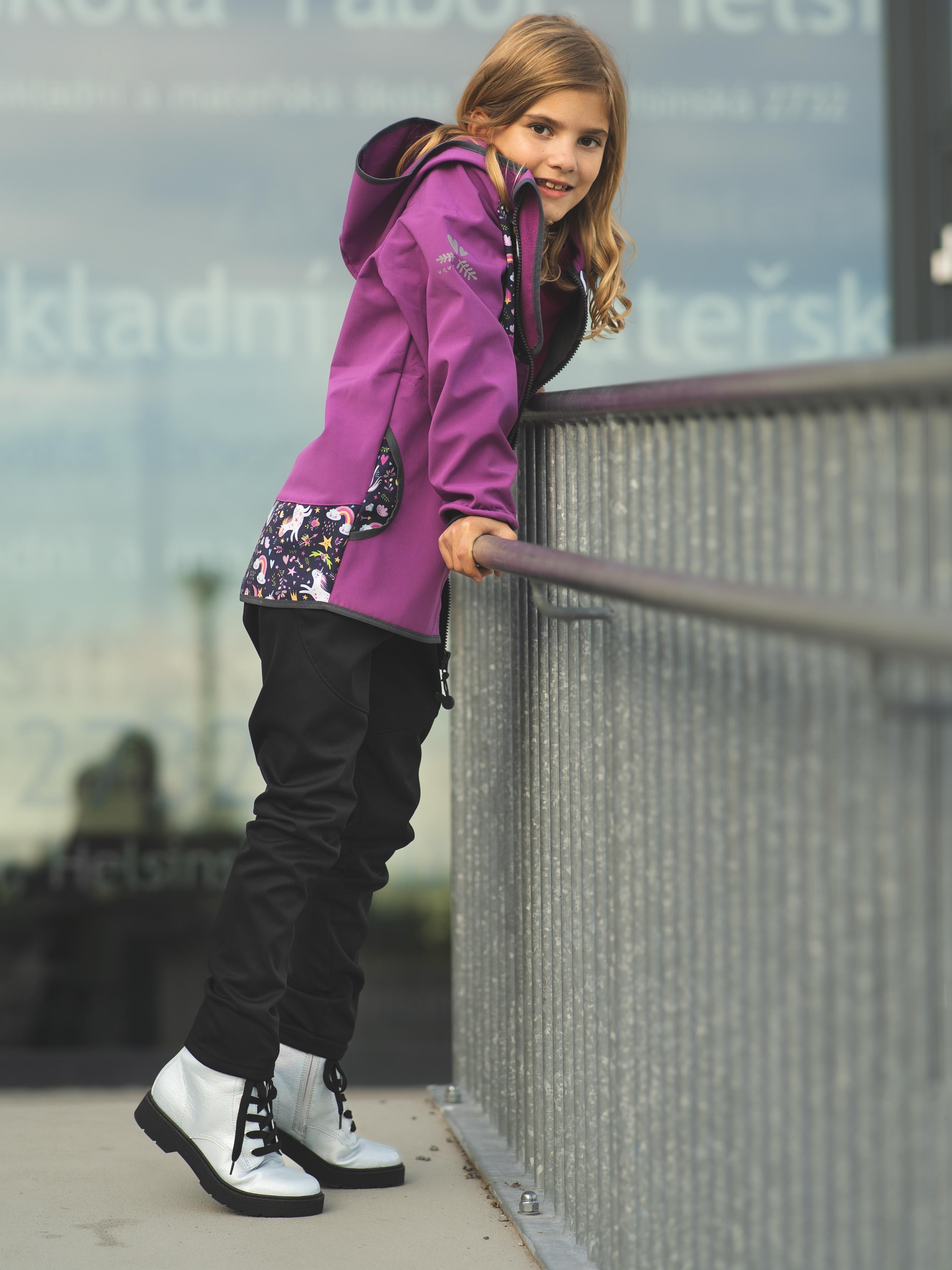 Elastische Softshell-Hose mit Fleece für Kinder Sporty, Schwarz 6/7