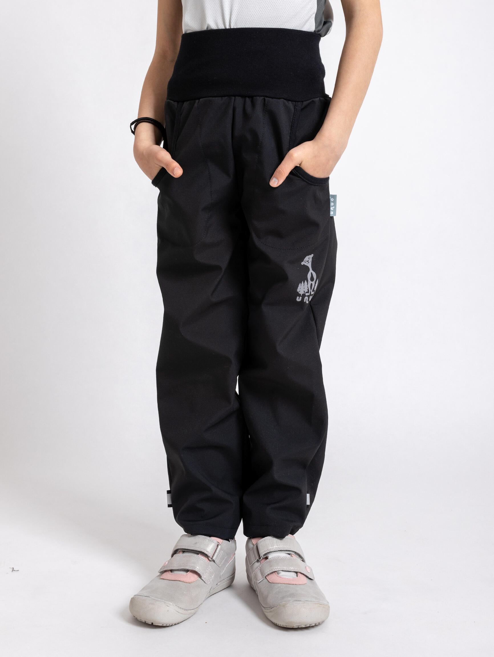 Ungefütterte Softshell-Hosen für Kinder Basic, Schwarz 2/7