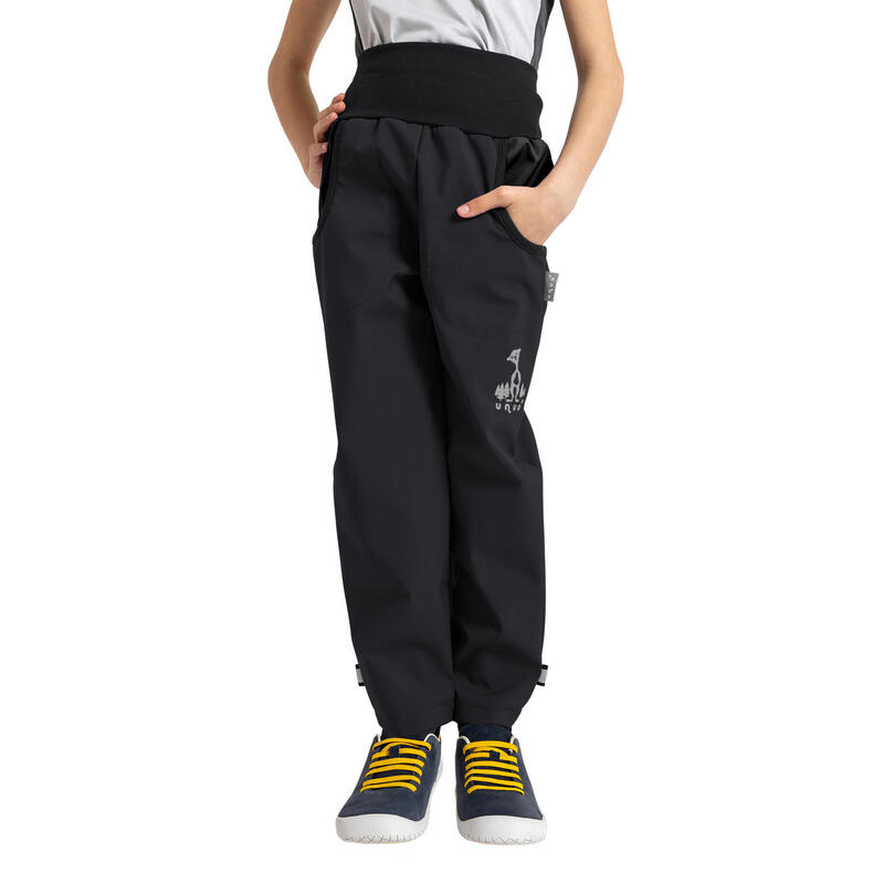 Dětské softshellové kalhoty s fleecem Basic, Černá