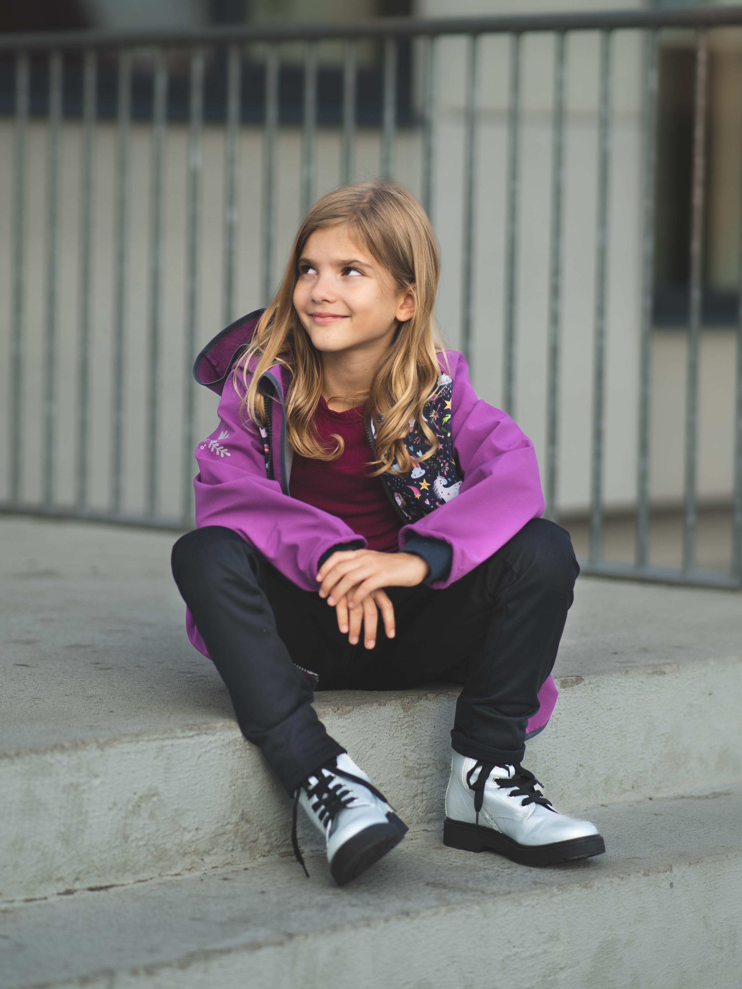 Elastische Softshell-Hose mit Fleece für Kinder Sporty, Schwarz 5/7