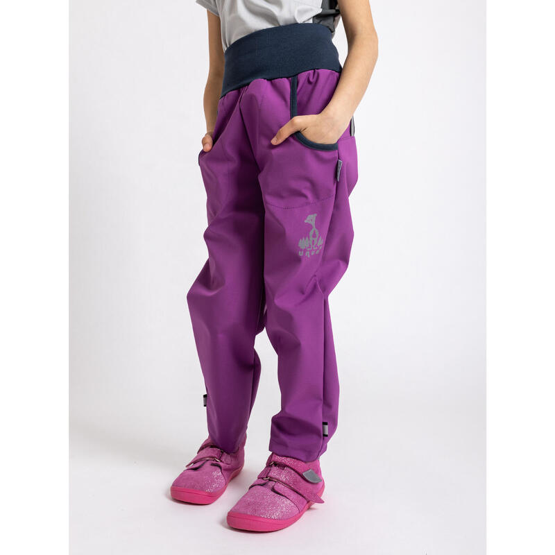 Dětské softshellové kalhoty s fleecem Basic, Ostružinová