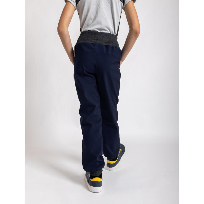 Dětské softshellové kalhoty s fleecem Street, Tm. Modročerná