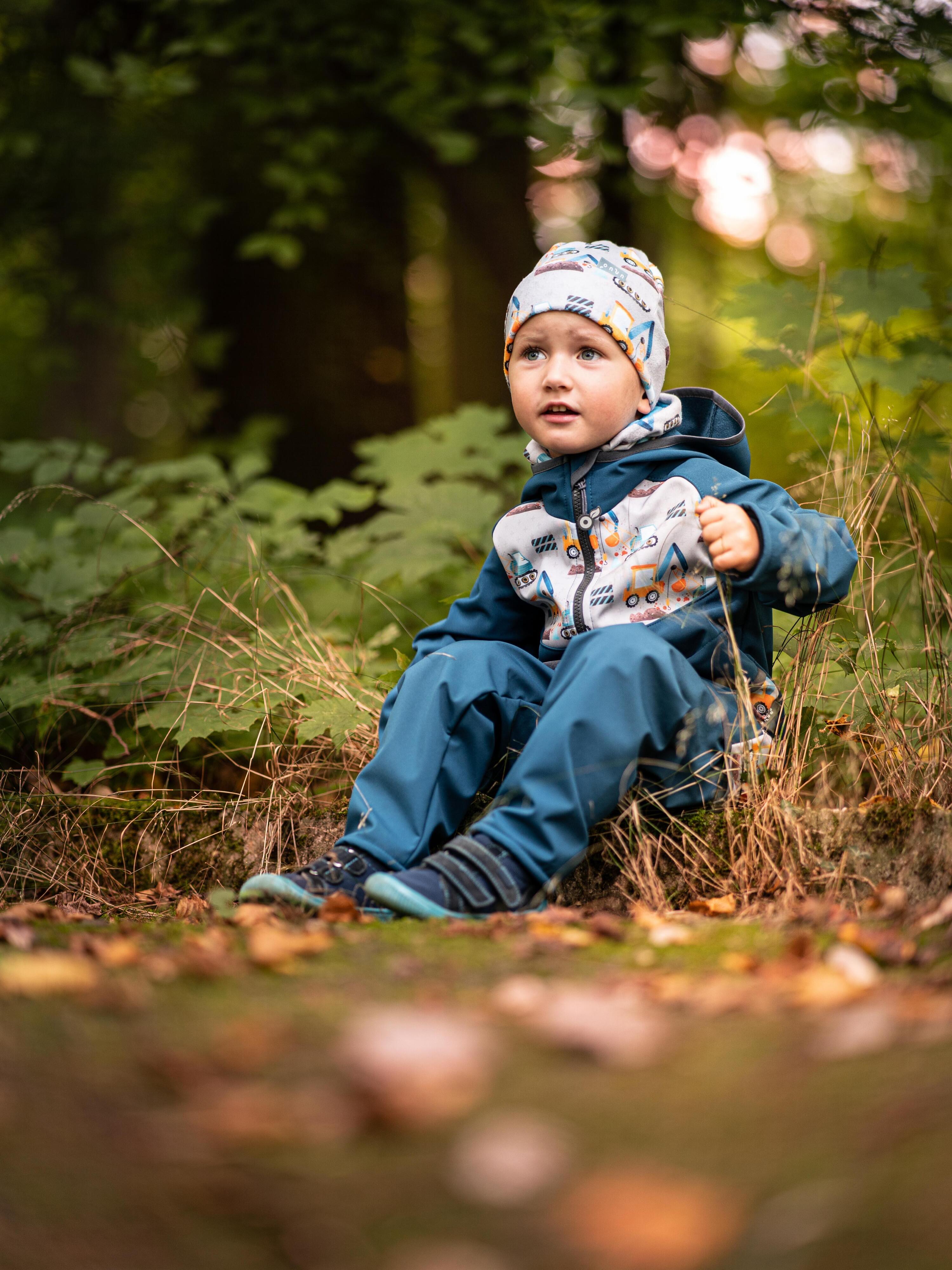Softshell-Hose mit Fleece für Kleinkinder Basic, Kobalt, Bagger 6/7