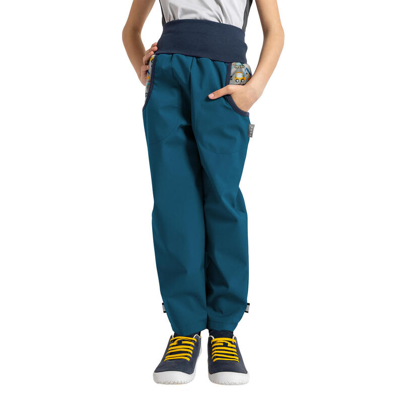 Dětské softshellové kalhoty s fleecem Basic, Kobaltová, Bagry